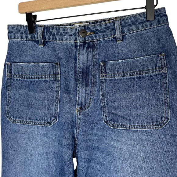 Amuse Society Women's 29 Brooke Jean High Waist Wide Leg Flared Denim Distressed - Picture 2 of 7